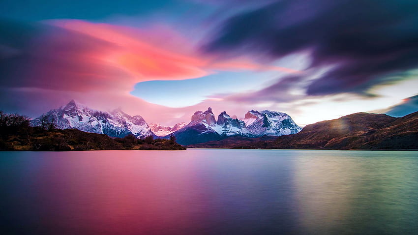 At the End of the World, Torres del Paine, Chile, sky, sunset, sea ...