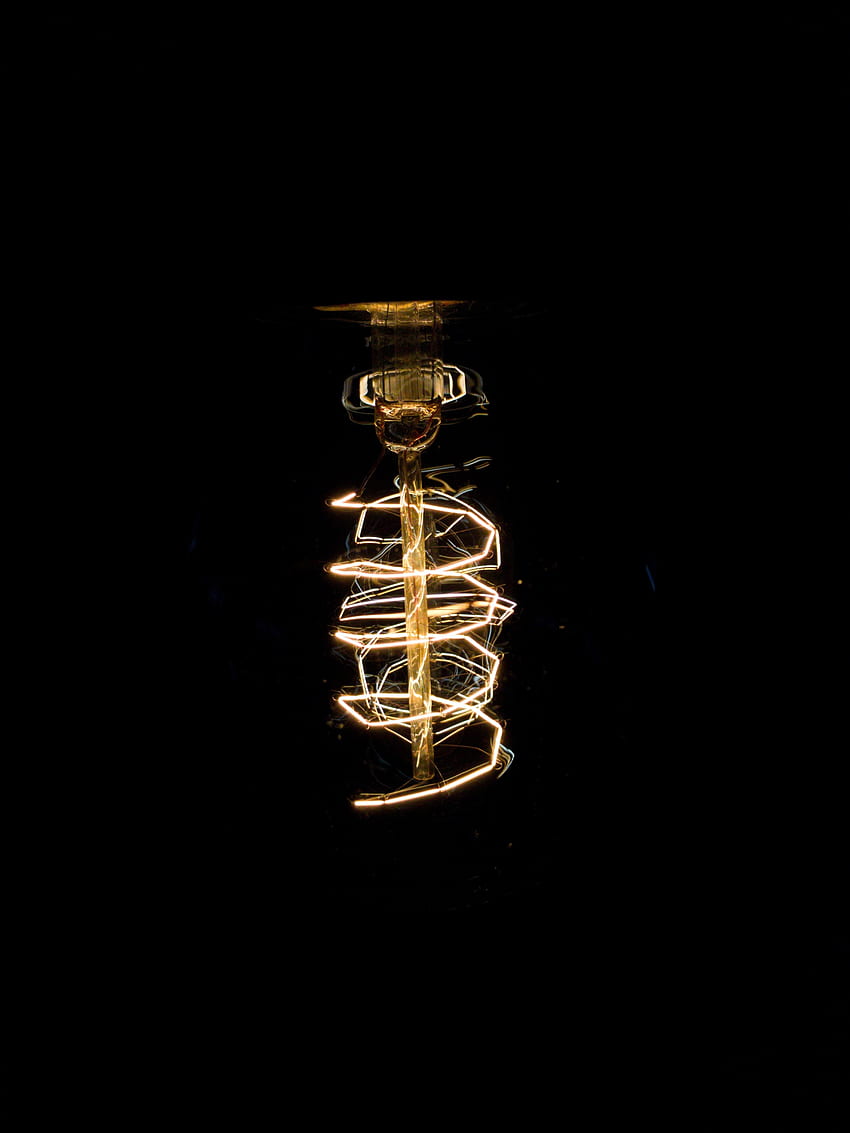 Dunkel, Glanz, Licht, Lampe, Spirale, Elektrizität HD-Handy-Hintergrundbild
