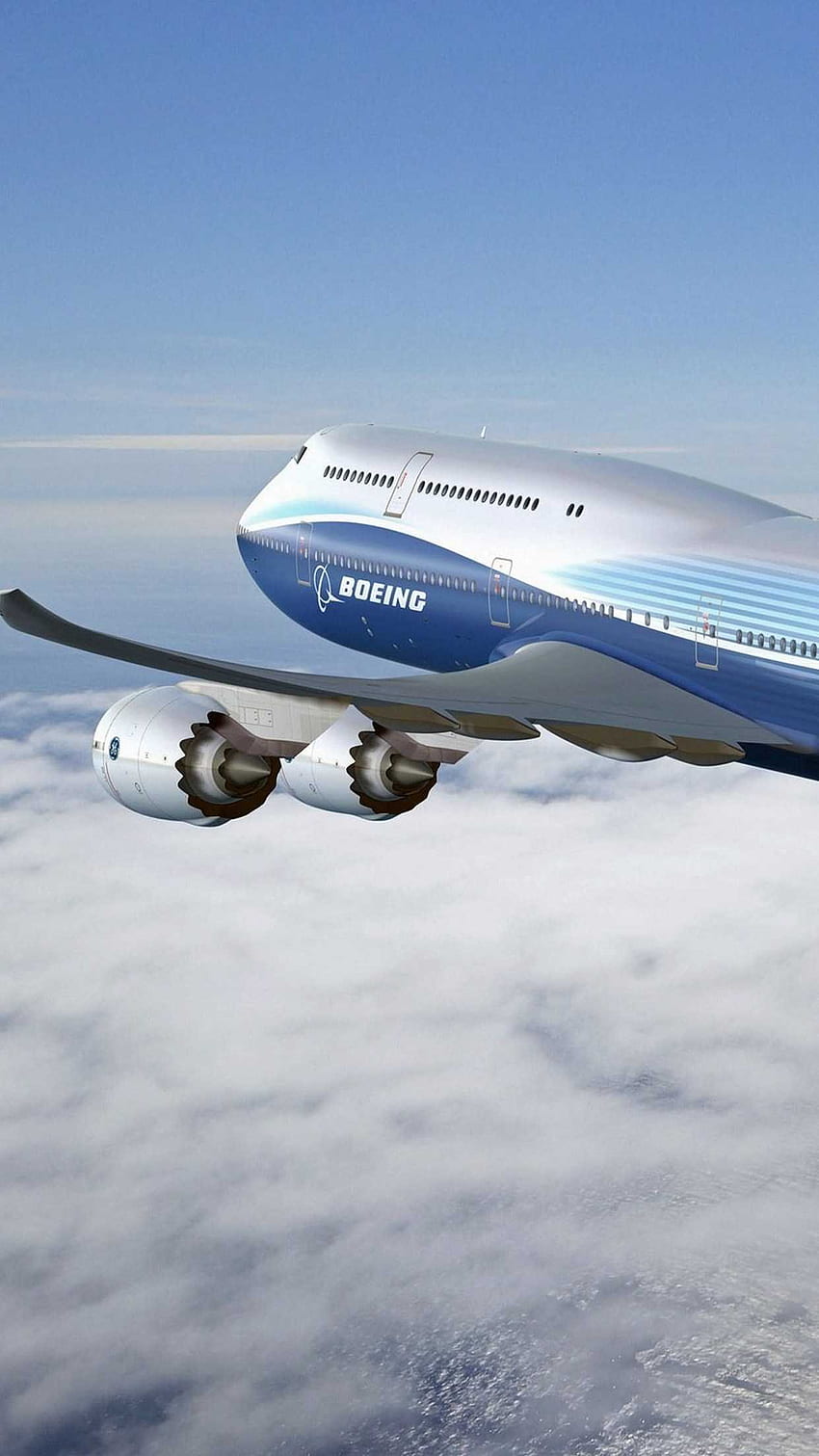 Боинг 747, лого на Боинг HD тапет за телефон