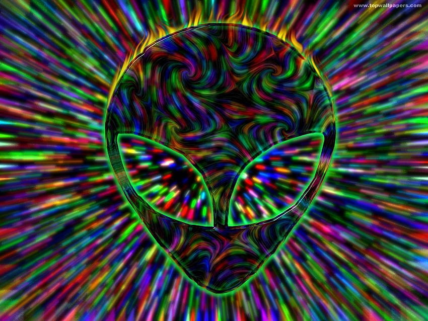 Alien Trippy Weed, Alien Smoking HD wallpaper