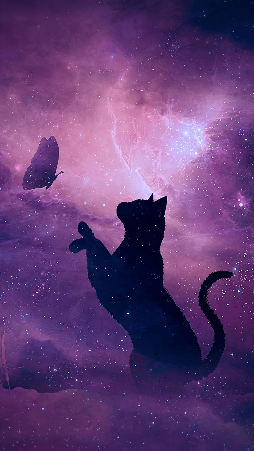 Galaxy Cats, невероятна котешка галактика HD тапет за телефон