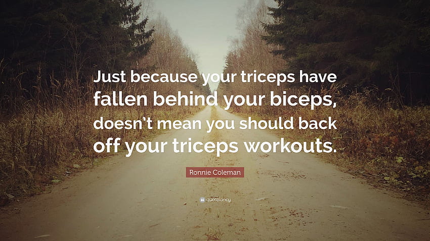Ronnie Coleman Quote: “Just because your triceps have fallen HD wallpaper