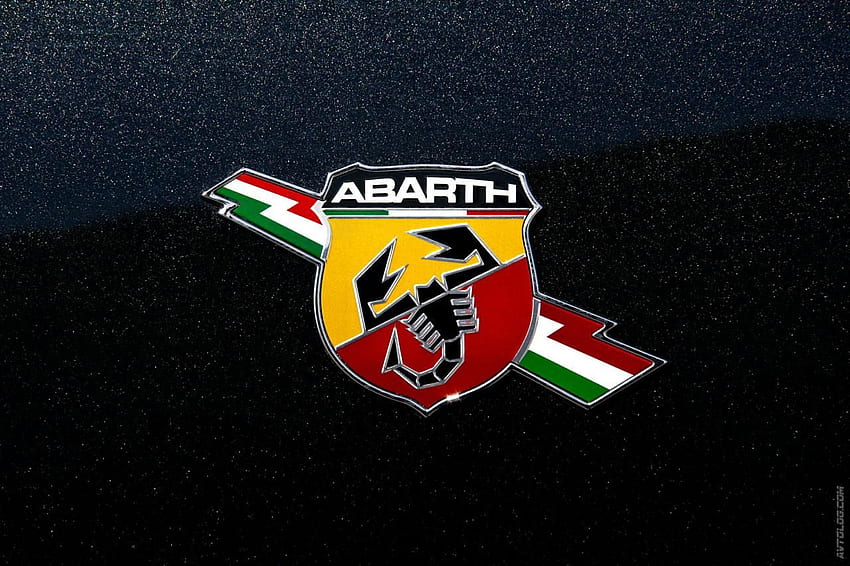 フィアット 500 アバルト。 車のロゴ、ロゴ、 高画質の壁紙
