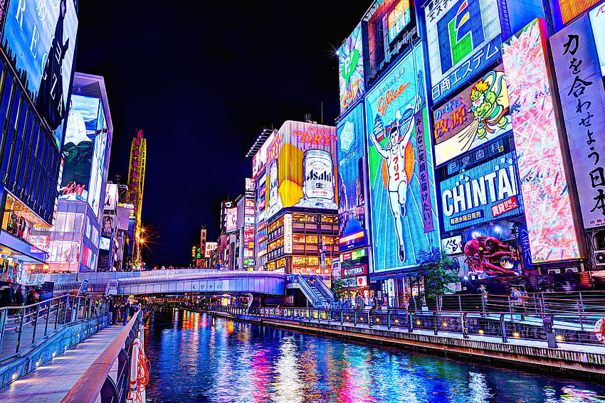 Osaka Dotonbori - -, Japão Noite papel de parede HD