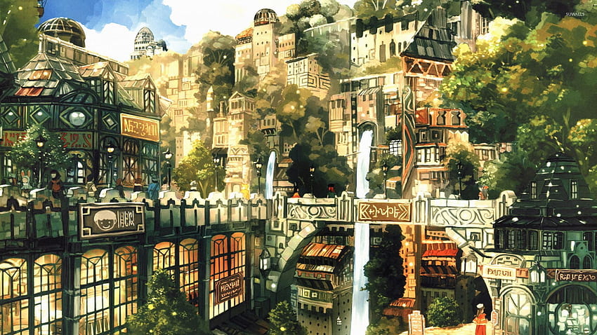 Post Apocalyptic City Fantasy, Аниме Apocalypse HD тапет