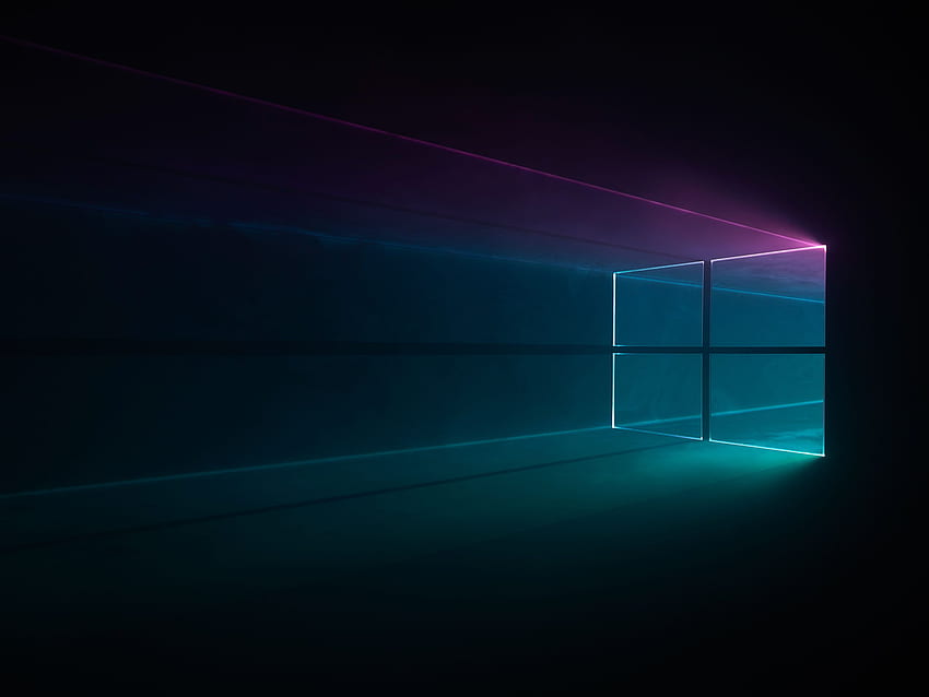 Windows 10, logo Windows, Multi warna,, Teknologi, Logo Windows Gelap Wallpaper HD