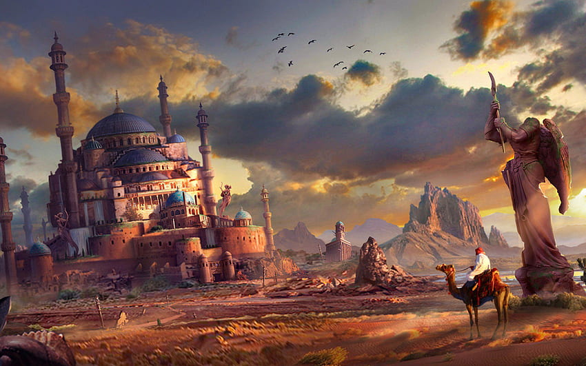FANTSY DESERT CITY. Fantasy Sand City. 2560 x 1600. HD wallpaper