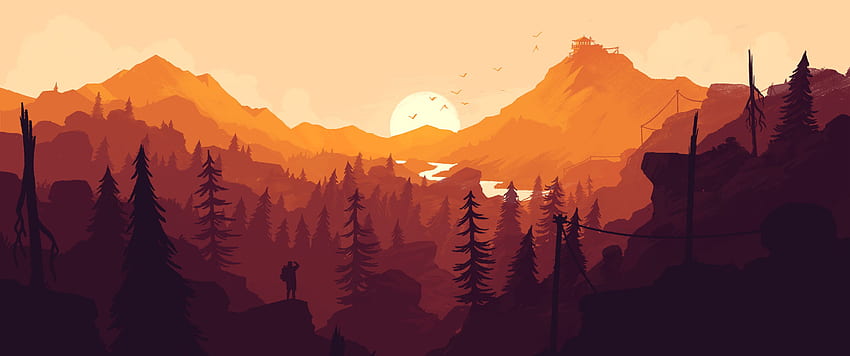 Firewatch and Background, Orange Gaming HD wallpaper