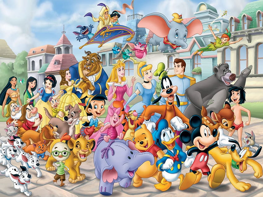Dzieci Wiele postaci Disneya [] na Twój telefon komórkowy i tablet. Przeglądaj Disney s. Disney, Disney World, tło Disneya, postacie z Disneylandu Tapeta HD
