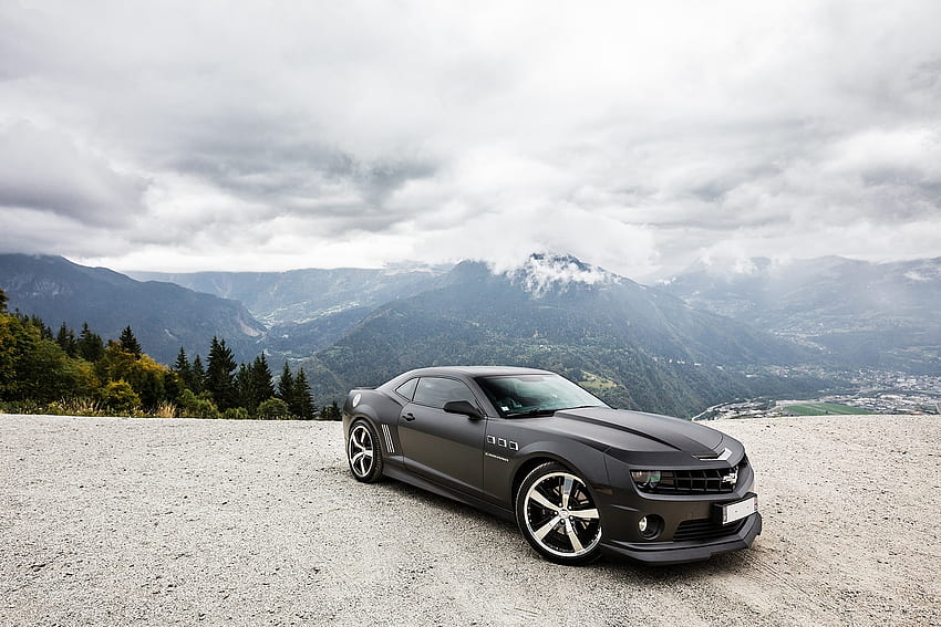 Sky, Mountains, Clouds, Chevrolet, Cars, Camaro Ss HD wallpaper