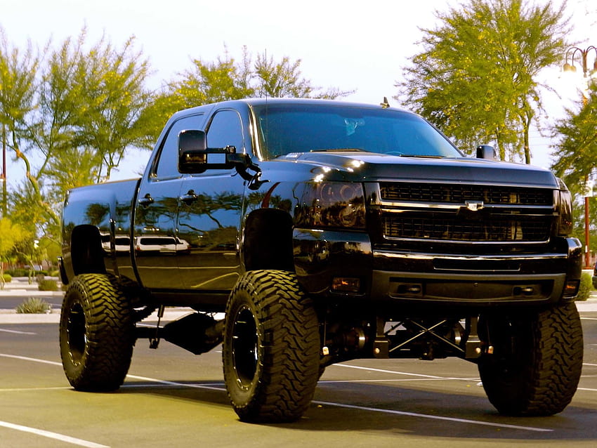 Awesome Truck Data Src Lifted Black Chevy Truck Tip, Cool Trucks HD wallpaper