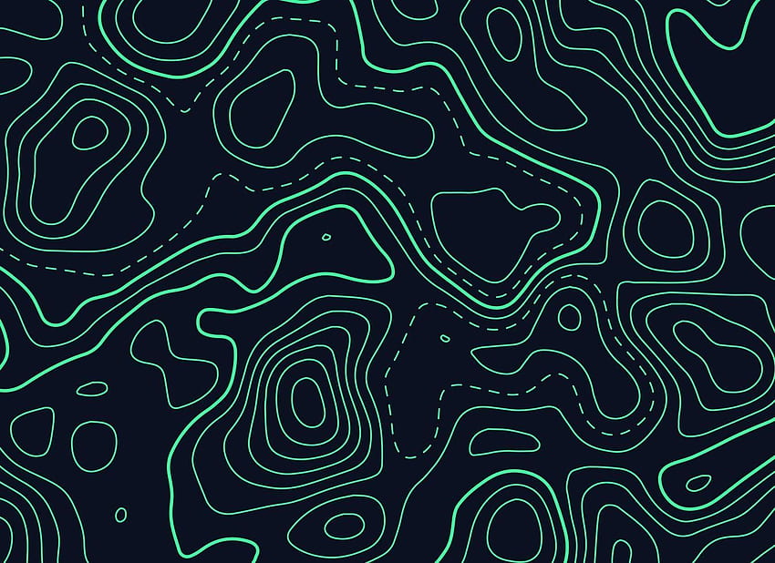 dark background with green topographic contour map. Topographic map art, Contour map, Map art HD wallpaper