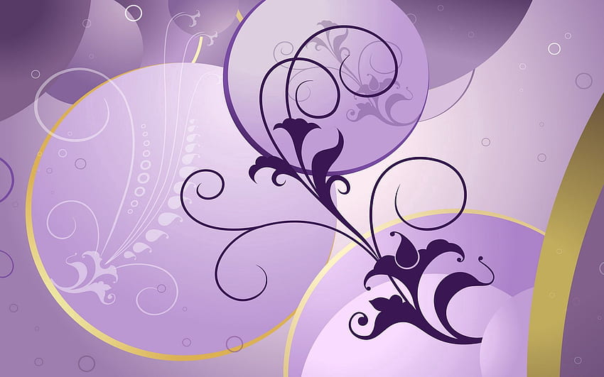 Flowers, Lilac, Patterns, Vector, Bright, Brown HD wallpaper