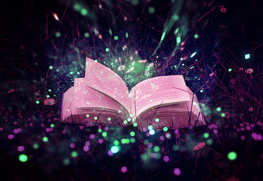 Book, magical lights, bokeh HD wallpaper