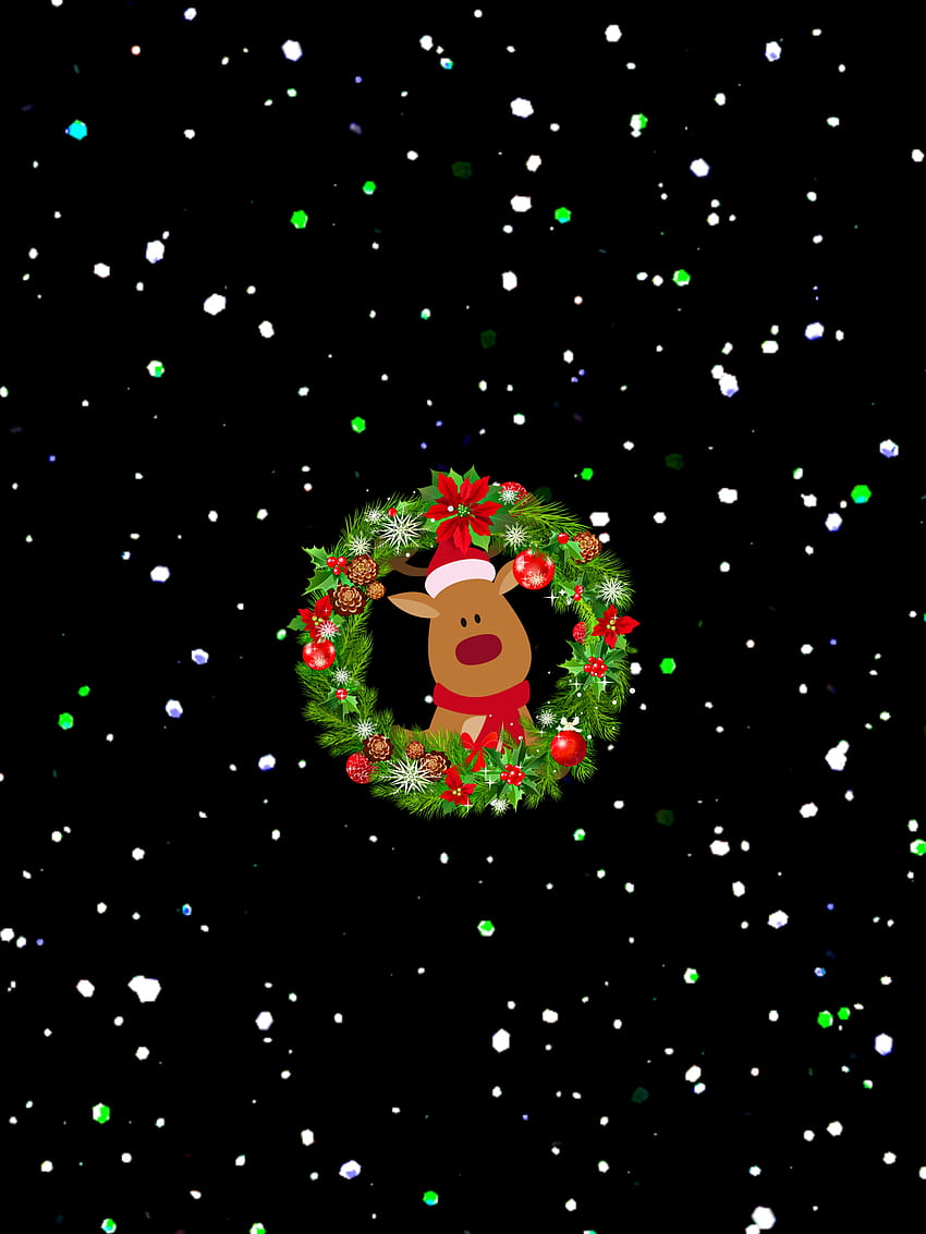 크리스마스, 사슴, 화환 HD 전화 배경 화면