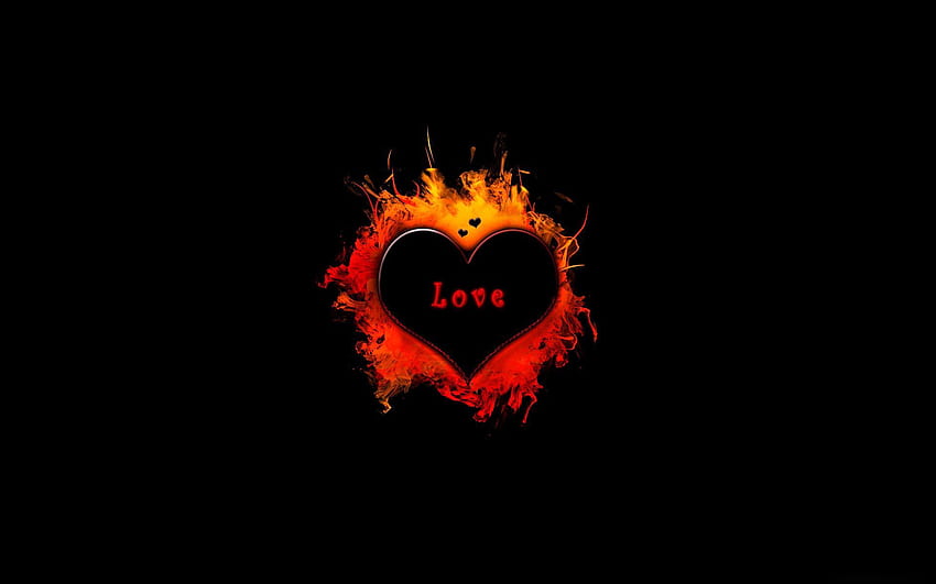 Api, Cinta, Api, Bayangan, Hati Wallpaper HD