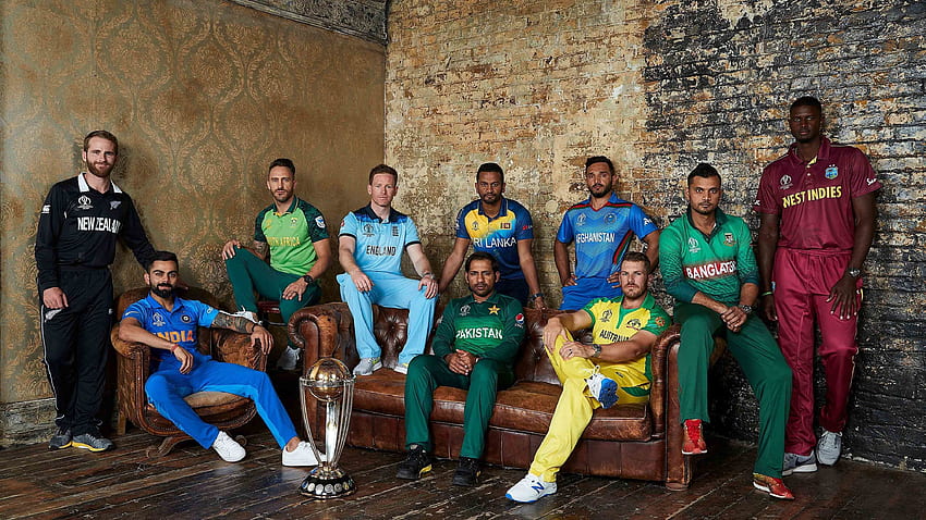 Coppa del mondo di cricket 2019 Tutti i capitani, England Cricket Sfondo HD