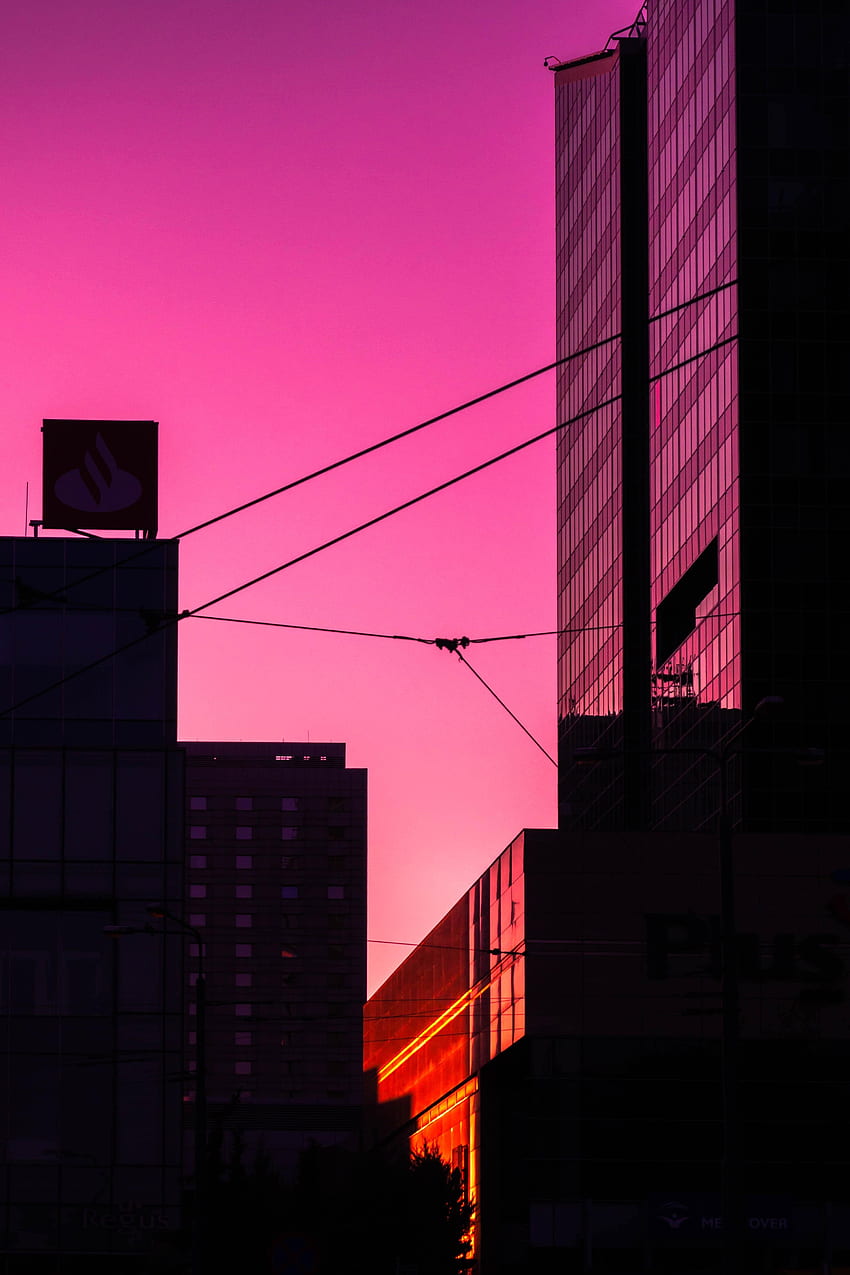 Cities, Sunset, City, Building, Silhouette HD phone wallpaper