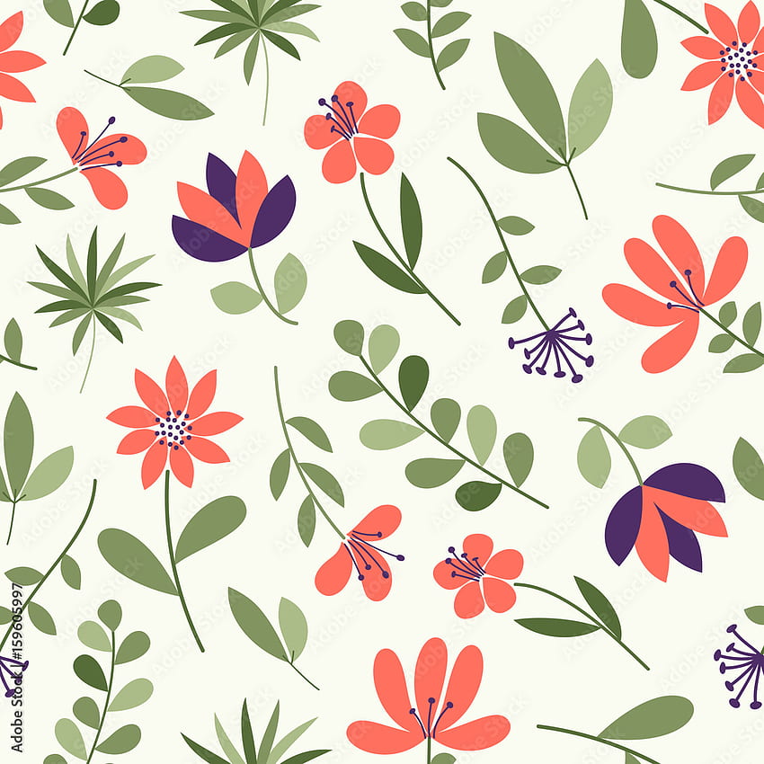 Simple flower pattern. Seamless cute floral background. Vector illustration. The elegant template for fashion prints. Stock Vector. Adobe Stock, Sweet Floral HD phone wallpaper