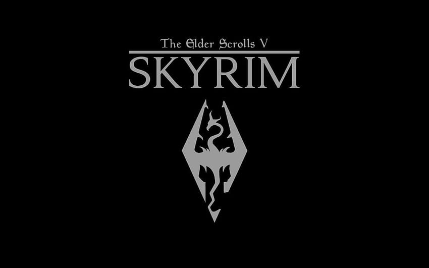 The Elder Scrolls 5 Skyrim, лого на Skyrim HD тапет