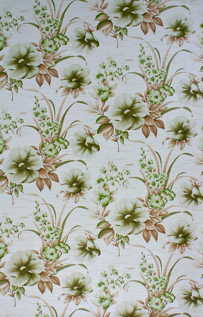Vintage Green Floral, Brown Vintage Floral HD phone wallpaper