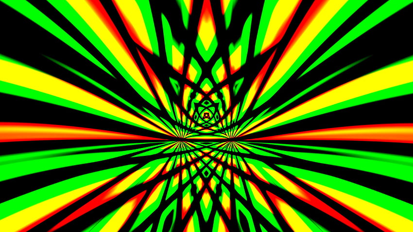 Black Green Yellow Red Lines Rays Intersection Abstraction Abstract HD wallpaper