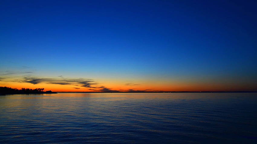 海のスカイラインの夕日、自然、、、背景、および 高画質の壁紙