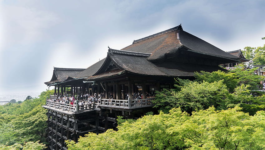 ancient, architecture, asia, famous, japan, japanese, kiyomizu dera, kyoto, landmark, sky, summer, temple, tourism, travel - Cool , Japanese Sky HD wallpaper