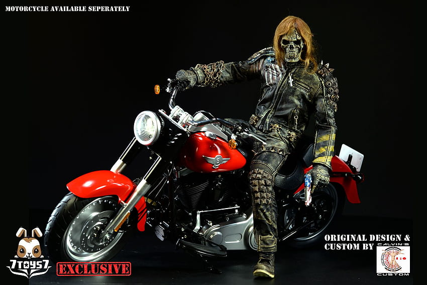 Custom Original Design von Harley Davidson Calvin 1 6 One Sixth, Biker Skull HD-Hintergrundbild
