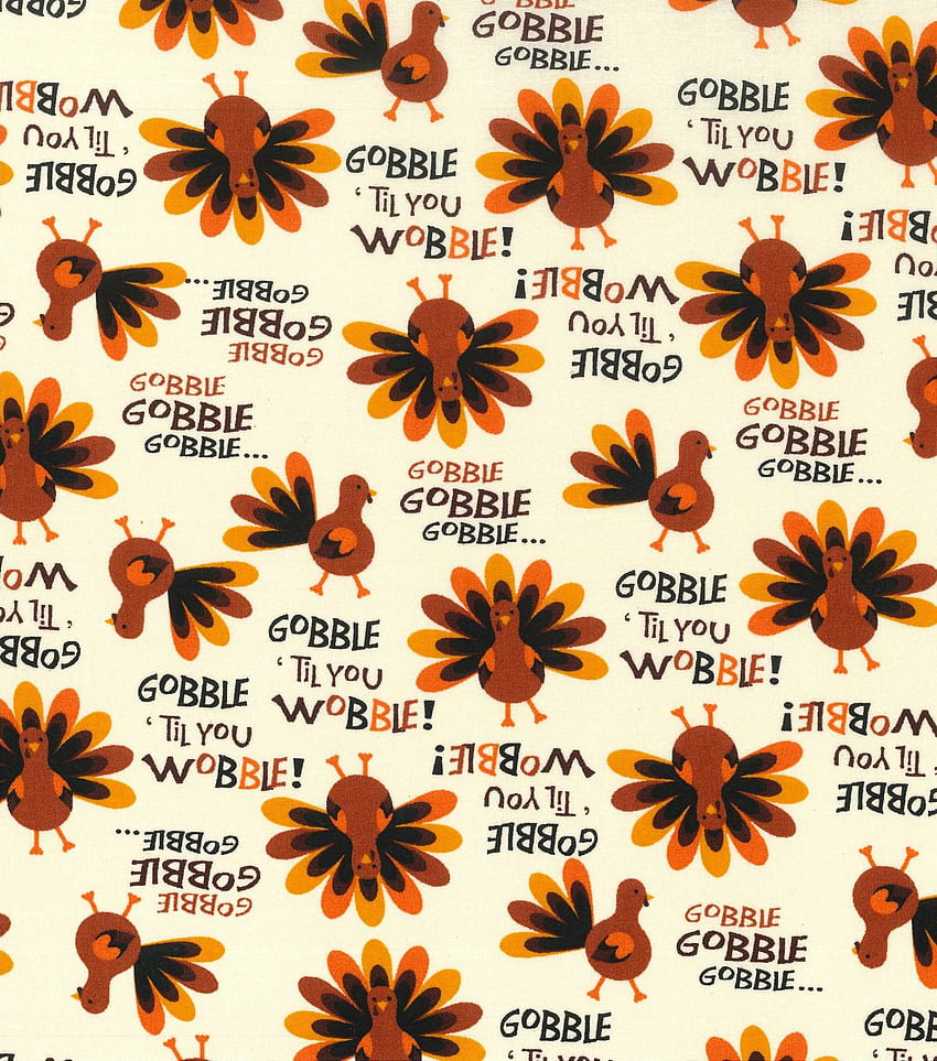 Autumn Inspirations Fabric- Gobble Til You Wobble HD phone wallpaper