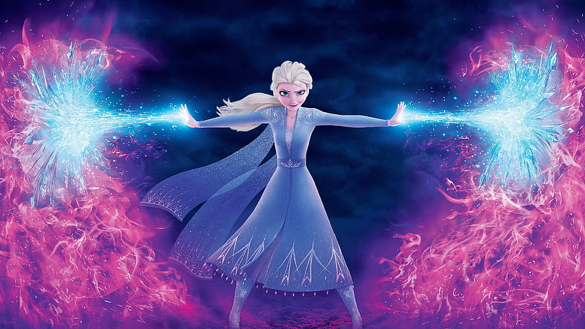 Snow fire, Elsa, Frozen part 2, movie HD wallpaper