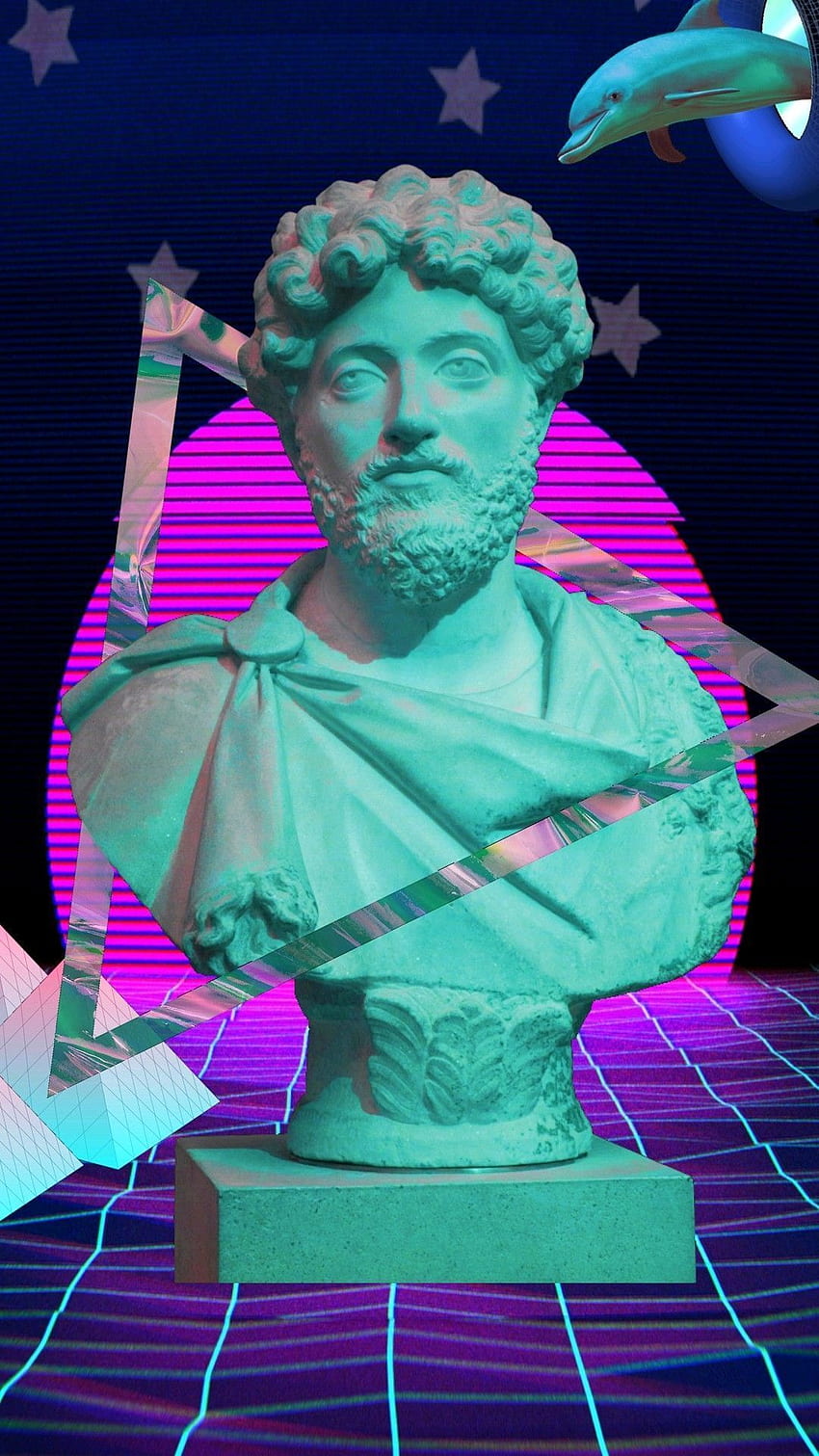 Vaporwave Estetik Marcus Aurelius oradaki tüm stoacılar için büstü!. Vaporwave estetiği, Vaporwave sanatı, Vaporwave, Marcus Aurelius Telefon HD telefon duvar kağıdı