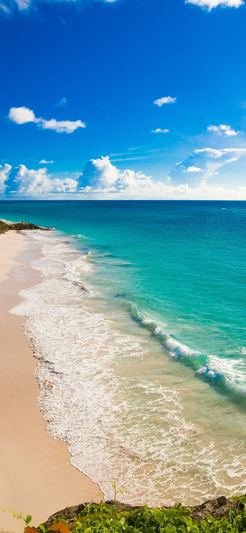 Beach, blue sea, sunshine, tropical iPhone XS Max, Sunny Beach iPhone HD phone wallpaper