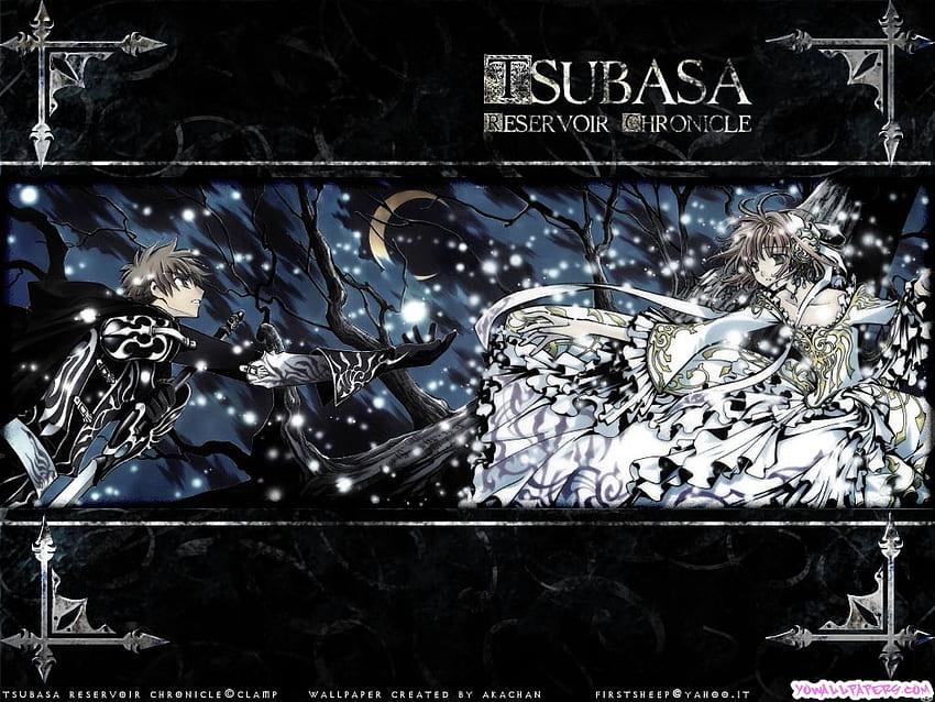 Sakura avec un chevalier et ils essaient de franchir la distance entre eux, tsubasa, sakura Fond d'écran HD