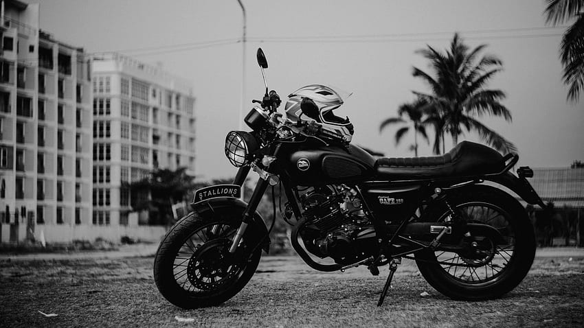 Motorcycles, Bw, Chb, Helmet, Motorcycle HD wallpaper