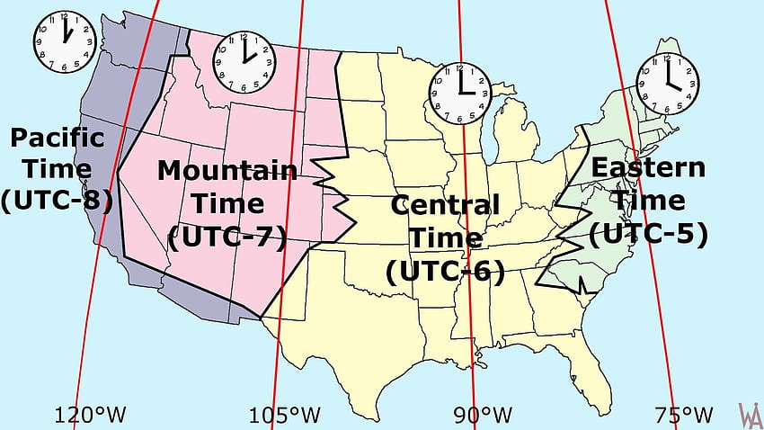 最も人気のある米国のタイム ゾーン マップ、Timezone 高画質の壁紙