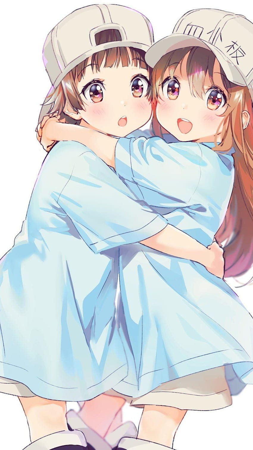 Anime Best Friends, Hug, hat HD phone wallpaper