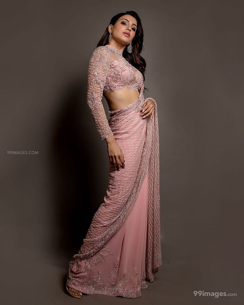 Samantha Akkineni Hot Beautiful em Pink Saree em, Samantha 2020 Papel de parede de celular HD