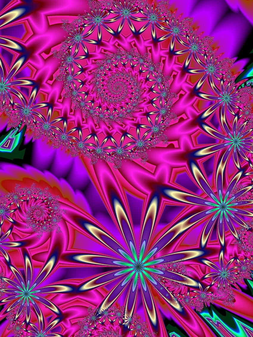 Fractal flower. Flower art, Colorful art, Psychedelic art, Psychedelic Flowers HD phone wallpaper