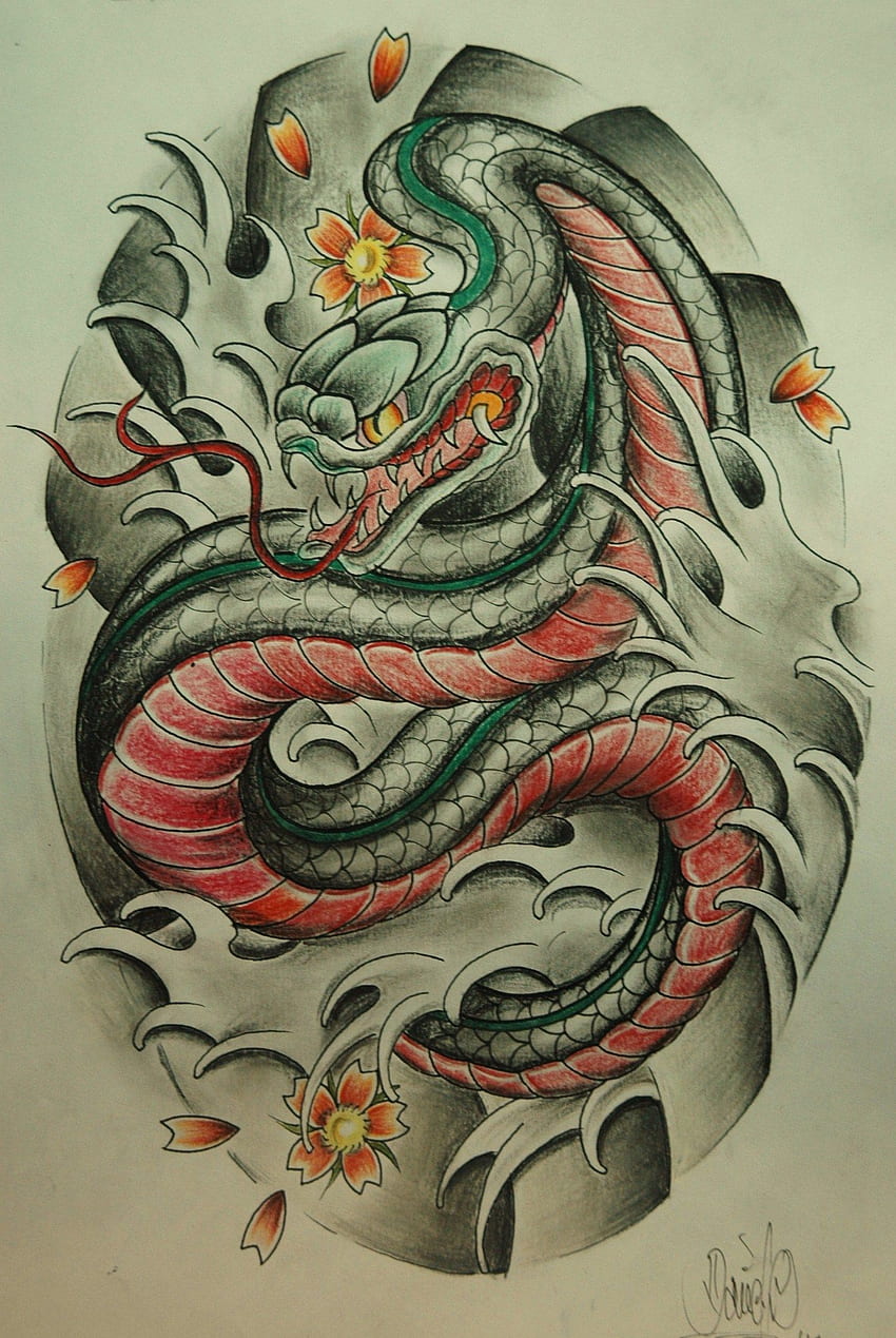 Japanese Snake Tattoo Art Japanese Snake Tattoo Sleeve HD phone wallpaper