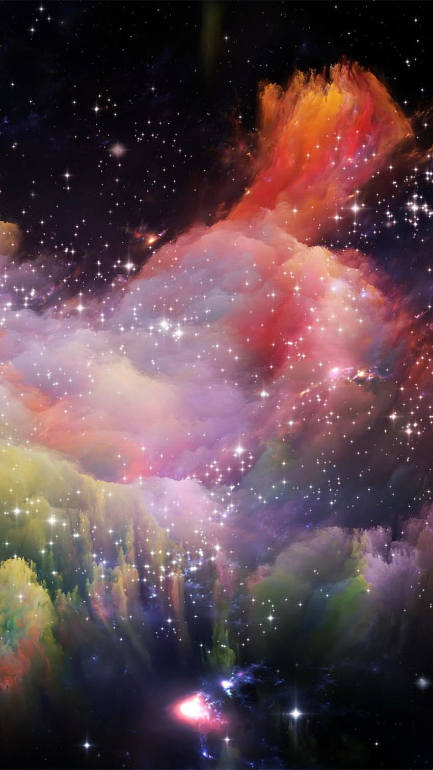 Space Rainbow Colorful Star Art Illustration Android, Rainbow Galaxy HD phone wallpaper