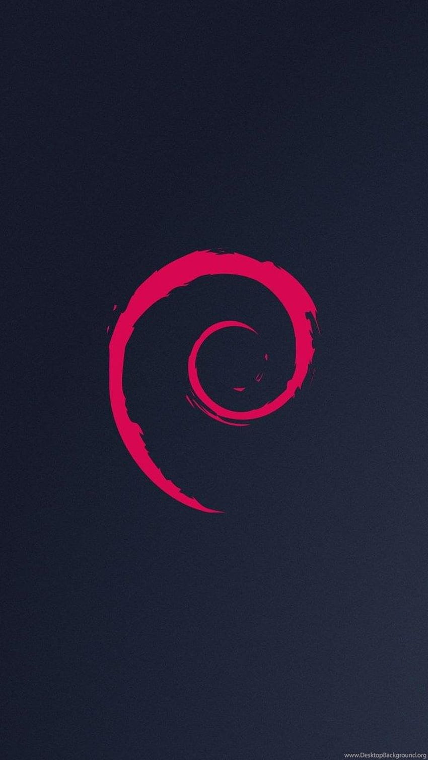 Linux OS Debian フル フルサイズ。 背景、Debian ダーク HD電話の壁紙