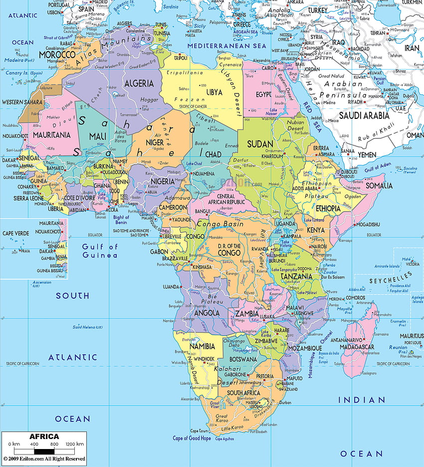 แผนที่แอฟริกาทวีปแอฟริกา วอลล์เปเปอร์โทรศัพท์ HD