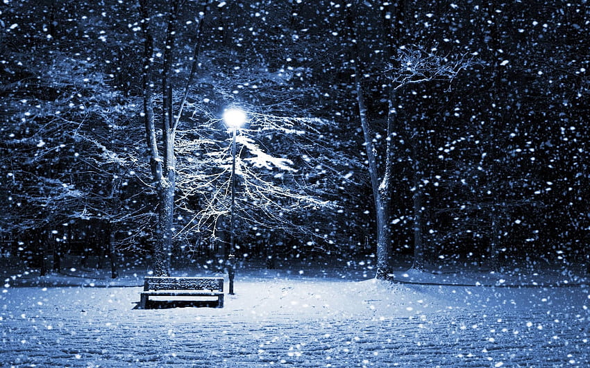 Snowy, Christmas Night HD wallpaper