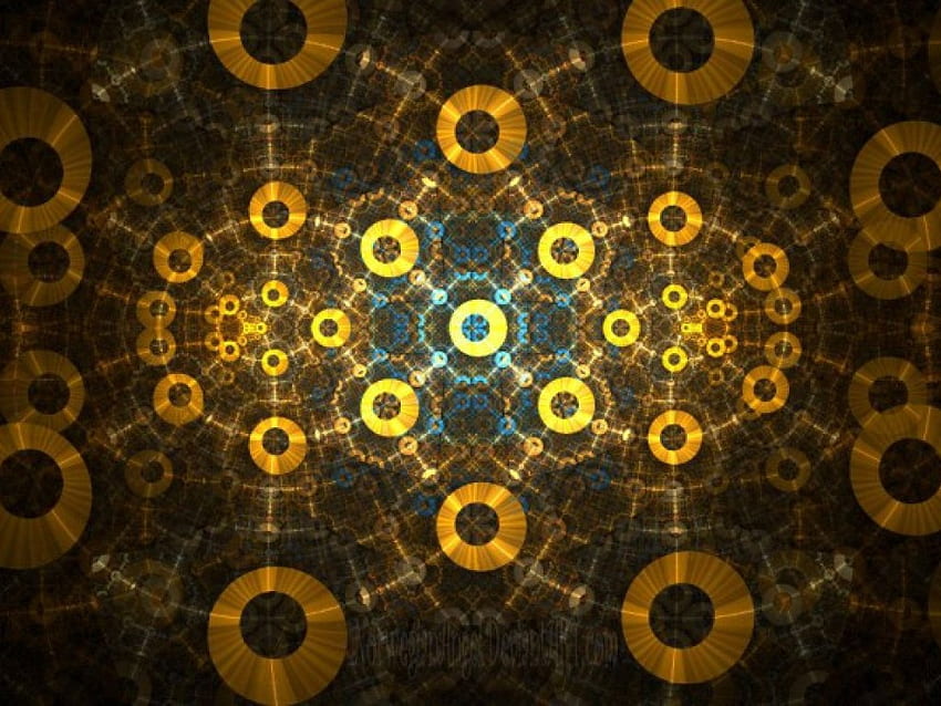Conic Fun, golden, circles, overlapping HD wallpaper