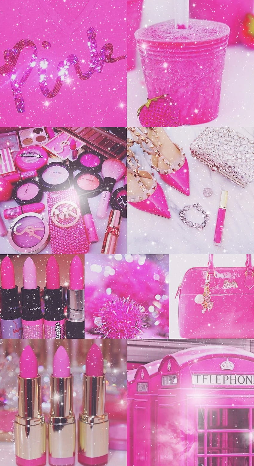 pink, gold, , background, , iPhone, glitter, Pink Makeup HD phone wallpaper