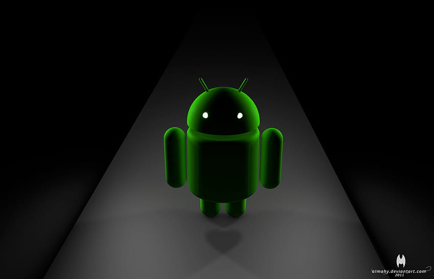 3D for android phone , green, 3D modeling, animation, darkness, technology, Black Green 3D HD wallpaper