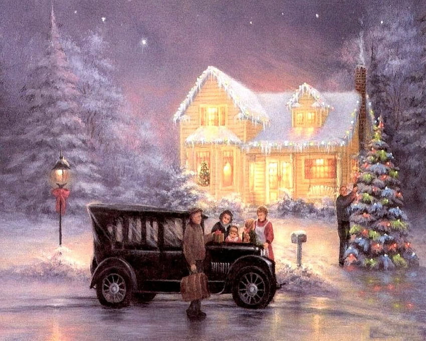 Old Fashion Christmas, holidays, fantasy, xmas, christmas HD wallpaper