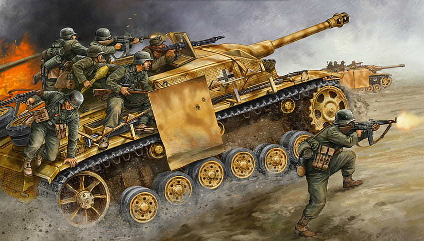 Deutsche Kriegskunst des 2. Weltkriegs, Schlacht im 2. Weltkrieg HD-Hintergrundbild