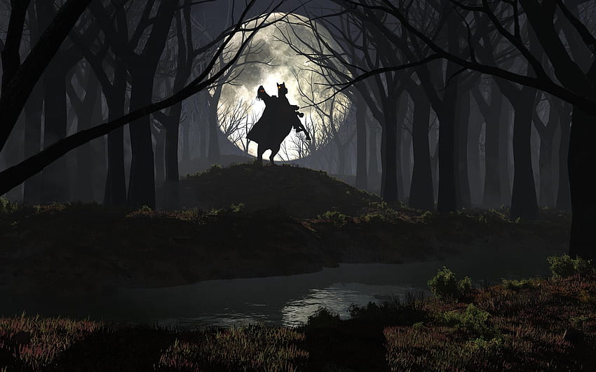 Cavalier dans la forêt fantasmagorique Fond d'écran HD
